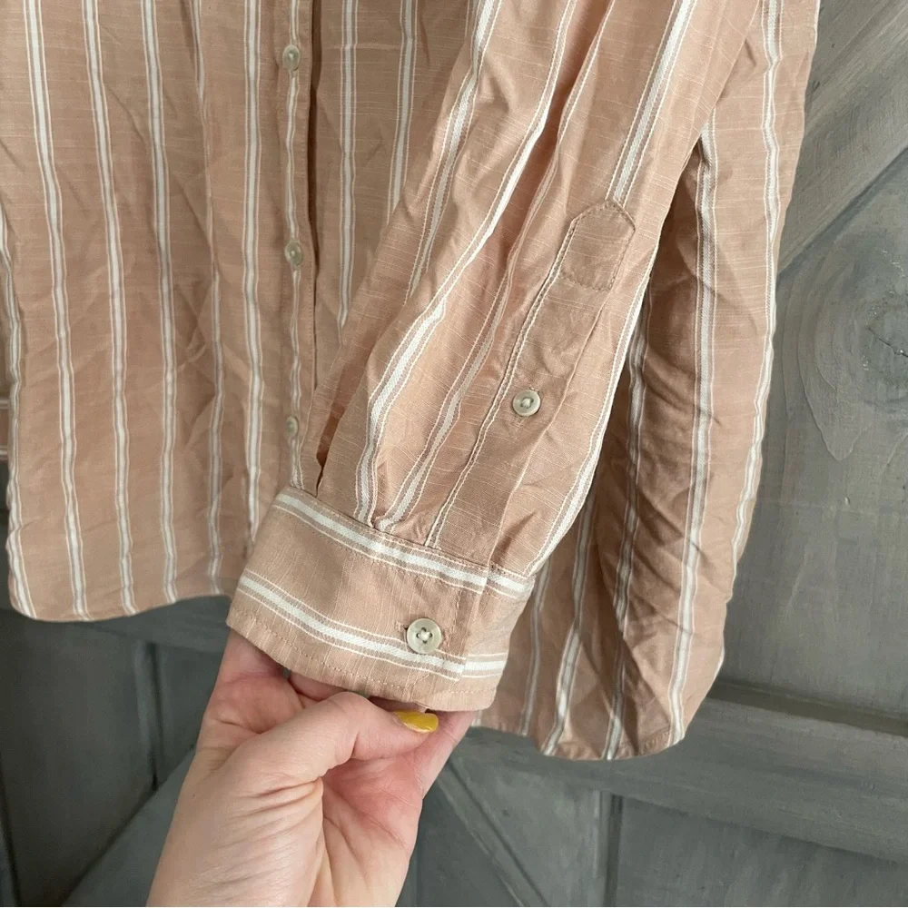 Anthropologie‎ Daily Ritual Striped Button Down Shirt Size XL - Picture 3 of 6